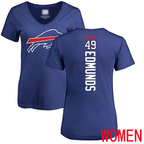 NFL Women Buffalo Bills #49 Tremaine Edmunds Royal Blue Backer T Shirt
